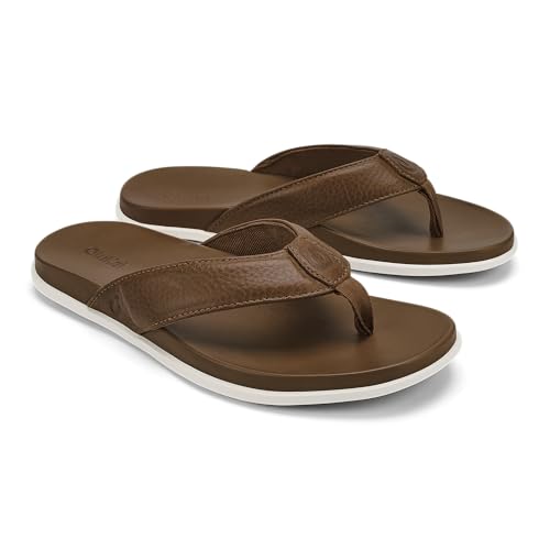 Image of OluKai Olali Men's Leather Sandals, Versatile & Comfortable Flip Flops, Soft & Durable Material, Arch Support & All-Day Wear