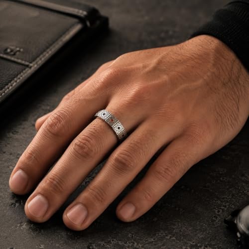 Image of SALTY ALPHA Hand Finger Ring for Men & Boys | Stainless Steel | Stylish & Minimal | Birthday Gift | Aesthetic Jewellery | Accessories for Everyday Wear | Gift for Diwali, Christmas, Marriage, Birthday