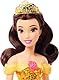 Mattel Disney Prinzessin-Spielzeug, bewegliche Belle-Modepuppe mit glitzernder Kleidung und Accessoires, inspiriert vom Disney-Film, Geschenk für Kinder, HLW11