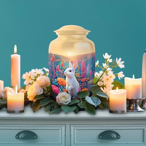Image of Rabbit Urn - Keepsake for Ashes - Combo 3 - Large with 3 Inch Pack of 4 - Decorative Keepsake Urns Ash - Funeral Cremation Urns for Ashes - Burial Memorial Urns