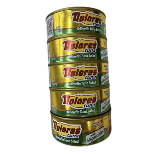Dolores Yellowfin Tuna Salad with Vegetables, Omega-3, 5 oz Cans, Pack of 5