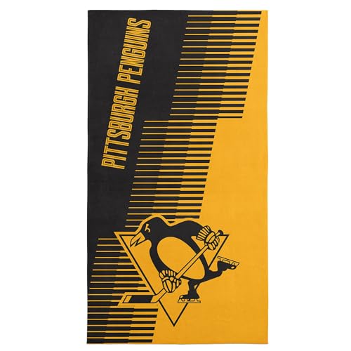 Pittsburgh Penguins NHL Progression Jacquard Beach Towel 36 x 72 Inches