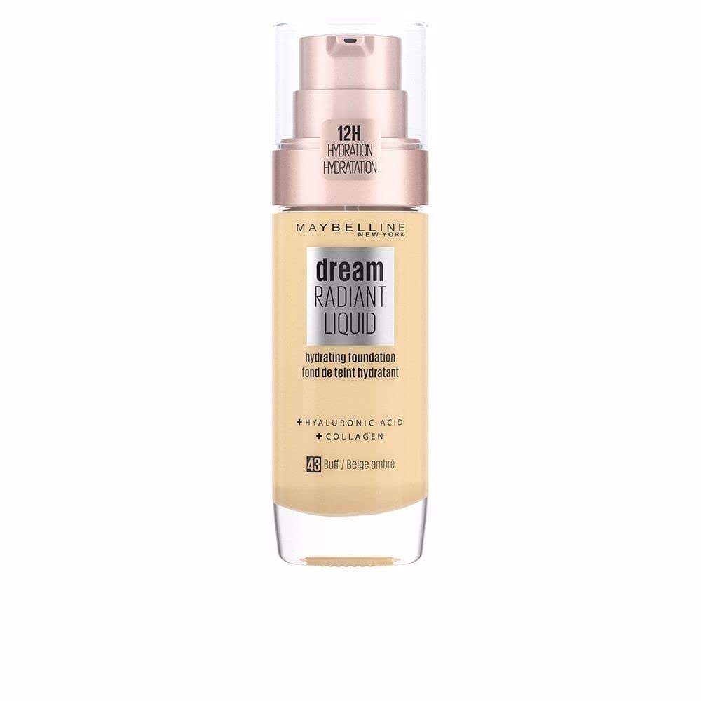 Maybelline Foundation, Dream Radiant Liquid Hydrating Foundation with Hyaluronic Acid and Collagen, Lightweight, Medium Coverage Up to 12 Hour Hydration, 10 Ivory — view 30