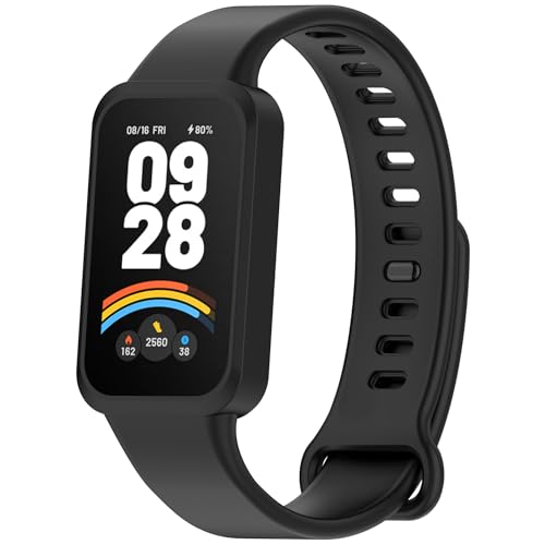 for Xiaomi Band 9 Active �����o���h �V���J�Q���X�g���b�v for Redmi Smart Band 3 �����o���h �V���R���� �_�炵���ւ��x���g �ʋC�� �h���h�L �X�}�[�g�E�H�b�`�x���g �������߉\ �j�����p (�u���b�N) [