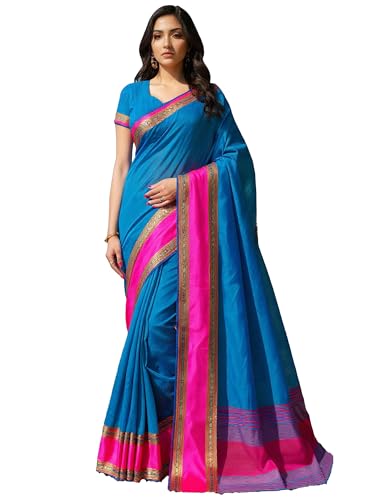 Image of AKHILAM Women's Kanjivaram Woven Soft Silk Saree With Blouse Piece