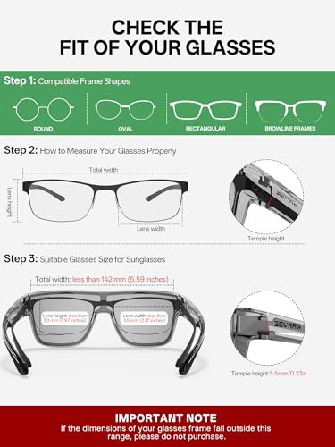 KAPVOE Photochromic Sunglasses Fit Over Glasses for Men Women Oversized Square UV400 Sports Cycling Golf Driving K2163