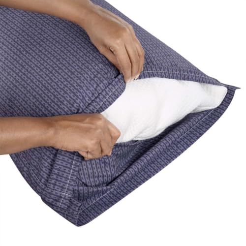 Image of Wakefit 100% Cotton Pillow Cover Set of 2 | 200 TC Soft & Breathable Pillow Cases | Standard Size 18 x 27 Inch | Skin Friendly, Durable & Gentle Machine Washable | Ross Blue