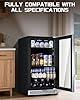 Minorfun 18 inch Glass Door Beverage Refrigerator – 160 Can Mini Fridge for Wine, Beer, Soda, Ideal for Home, Office, or Bar, Under Counter Built-In Design