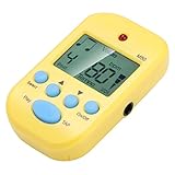 AOWINHIT Mini LCD Digital M50 Metronome Beat Tempo Music Accessory con Auriculares de Doble Canal Salida Azul Amarillo Rojo Blanco Blanco (Amarillo)