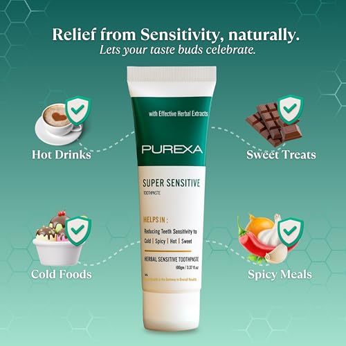 Image of PUREXA ONE Sensitive Herbal Toothpaste For Sensitive Teeth | TWO Bamboo Charcoal Soft Toothbrush For Teeth whitening, Antibacterial And Biodegradable For Adult and Kids