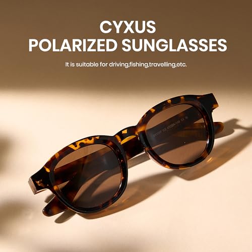 Cyxus Sunglasses For Women Men Polarized Retro Round Vintage Classic Style UV400 Protection P1553B014