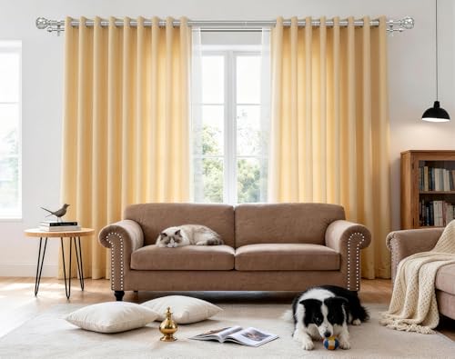 Image of KAMANINA 1 Inch Double Curtain Rods 66 to 120 Inches (5.5-10 Feet) Telescoping Heavy Duty Drapery Rod for Windows 54 to 115, Netted Texture Finials, Antique Silver