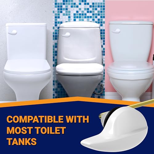 Image of Front Mount Toilet Handle Replacement, Compatible with American Standard, Kohler, TOTO, Gerber and Most Front Mount Toilet Tanks - White