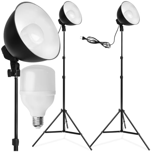TecTake 800106 Boite Lumière Softbox Photo Video Studio avec Softbox et Support - diverses modèles au choix - (2x Studio light avec Tripod (400895))