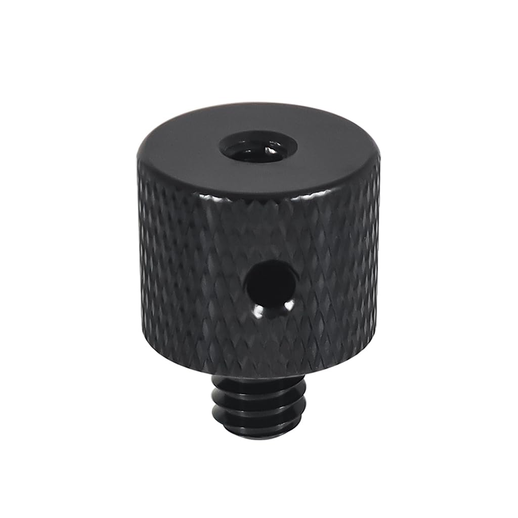 NovelGoal Aluminum 1/4-20 to M4-0.7 Adapter Screw Head Tripod Conversion Screws Photography Accessories with Reinforced Side Holes (M4 Female to 1/4