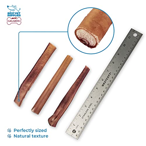 Image of GigaBite Bully Sticks for Dogs All Natural Beef Pizzle Dog Chews, Odor & Rawhide Free Dog Treats, Long Lasting High Protein Chews Digestible Dental Dog Treat - Sticks (Regular 6 inch), Pack of 20