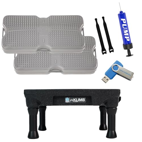 Blue-9 KLIMB Training Bundle with 2 Propel Platforms, Pump & Videos, Black