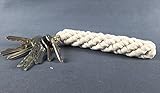 14,5 cm Länge Buddel-Bini Versand Schlüsselanhänger Bändsel weiß 14,5 cm mit Schlüsselring Tauwerk Seemannsknoten Handarbeit