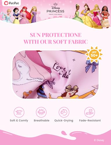 Image of Disney Frozen Elsa Stitch Marvel Toddler Girl Two Piece Long Sleeve UPF50+ Swimsuit Rashguard Sets Bathing Suit