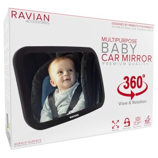 Babyautospiegel für den Rücksitz - Sicherster Autositzspiegel mit kristallklarer Sicht, unzerbrechlicher, verstellbarer Rückspiegel für kleine Kinder, mit LKW