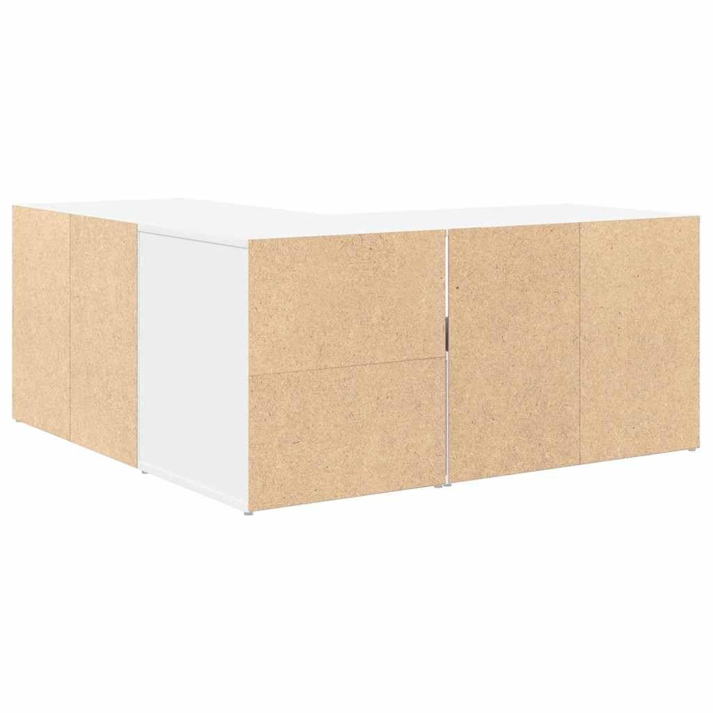 vidaXL Mobile Angolare Bianco 160x40x45 cm in Truciolato, mobiletto ad Angolo, Mobile, scaffale ad Angolo, ripiano ad Angolo, vetrina