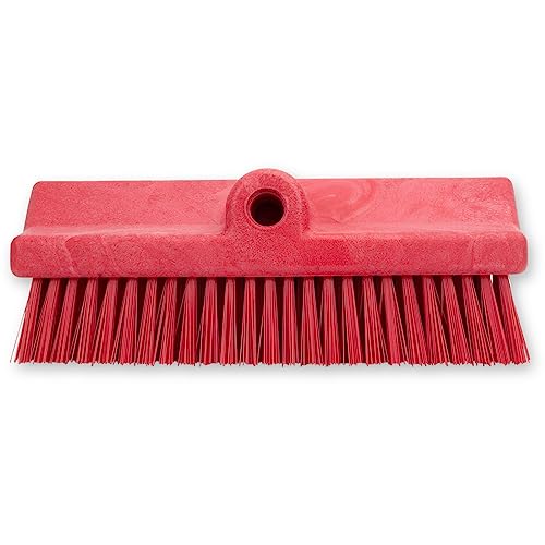 Image of SPARTA 40423EC05 Plastic Floor Scrub Brush, Wall Brush, Equipment Brush With Nonabsorbent Bristles For Industrial Kitchens, Hospitals, Commercial Cleaning, 10 Inches, Red, (Pack of 2)