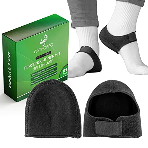 ORTHOPEO©Protège-talon avec insert en gel I Bandage pour les talons en cas de tendinite d'Achille I Chaussettes en gel de silicone Cover