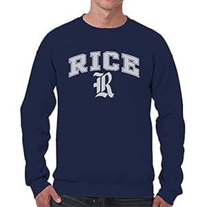 Campus Colors Adult Arch & Logo Soft Style Gameday Crewneck Sweatshirt (Rice Owls – Blue, Small)