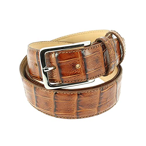 Ceinture en cuir marron aspect reptile WALLY par Tony & Paul pour sublimer vos tenues de bureau