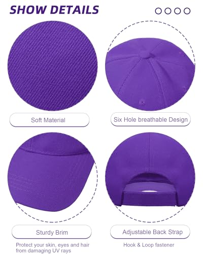 Image of Handepo 24 Pcs Blank Baseball Caps Adjustable Back Strap Unisex Blank Design Caps Plain Unisex Hats for Men Women