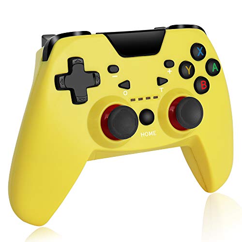 Wireless Controller für Nintendo Switch, RegeMoudal Rechargeable Switch Pro Controller mit Einstellbarer Double Shock, Vibrationsintensität und TURBO Funktion Eingebaut Six-axis Gyro Unterstützung PC