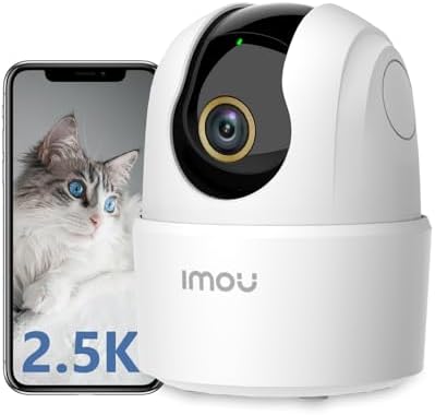 Imou 4MP Telecamera Wi-Fi Interno Videocamera Sorveglianza 2.5K, Rilevamento Umano, Audio Bidirezionale, Tracciamento di Movimento con Sirena, Compatibile con Alexa, Rotazione a 360°, 2.4Ghz Ranger 2C