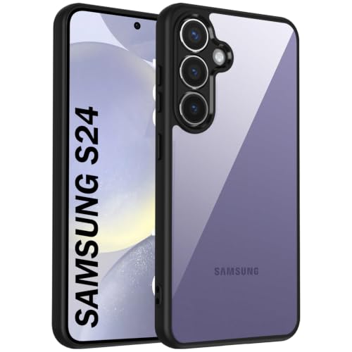 Image of VONZEE Clear Back Case Cover for Samsung Galaxy S24 fe 5G | Shockproof Design | Hard Back Cover Case for Samsung Galaxy S24 fe 5G (PC & TPU, Black)