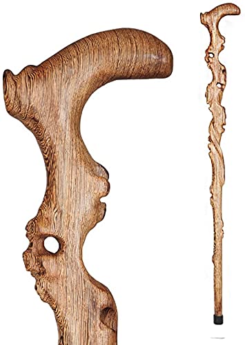 HXZXH Wood Cane with Supportive Curved Handle Gift Exquisite Carving Walking Canes as Gifts Walking Sticks for Men and Women Hand Crutch Crutches Made of Ebony Wood Fashionable Sturdy Stable Wood