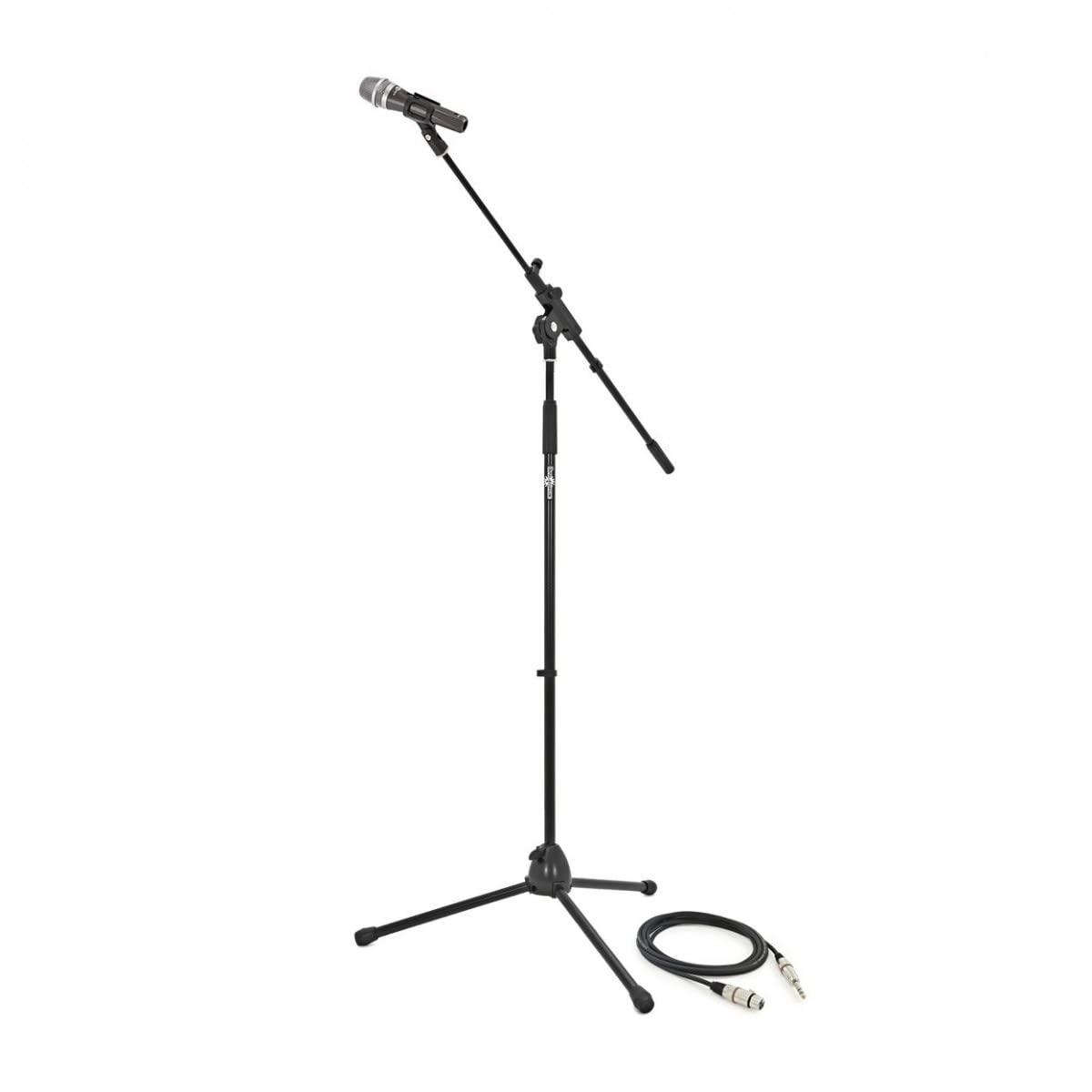 Gear4Music Gesangsmikrofon-Pack mit Boom-Stand und XLR-Kabel