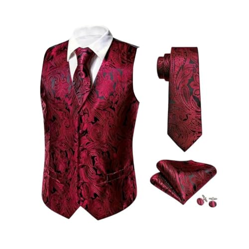 Gilet de costume vintage imprimé aluminium pour homme - Coupe ajustée rétro