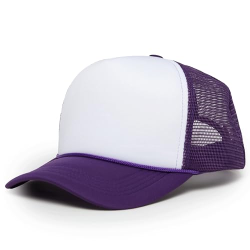 Image of Funky Junque Blank Mesh Foam Lightweight Snapback Trucker Hat | Lightweight Foam Trucker Hat with Breathable Mesh Back, Golf Beach and Street Style, Trendy Trucker Hats for Men