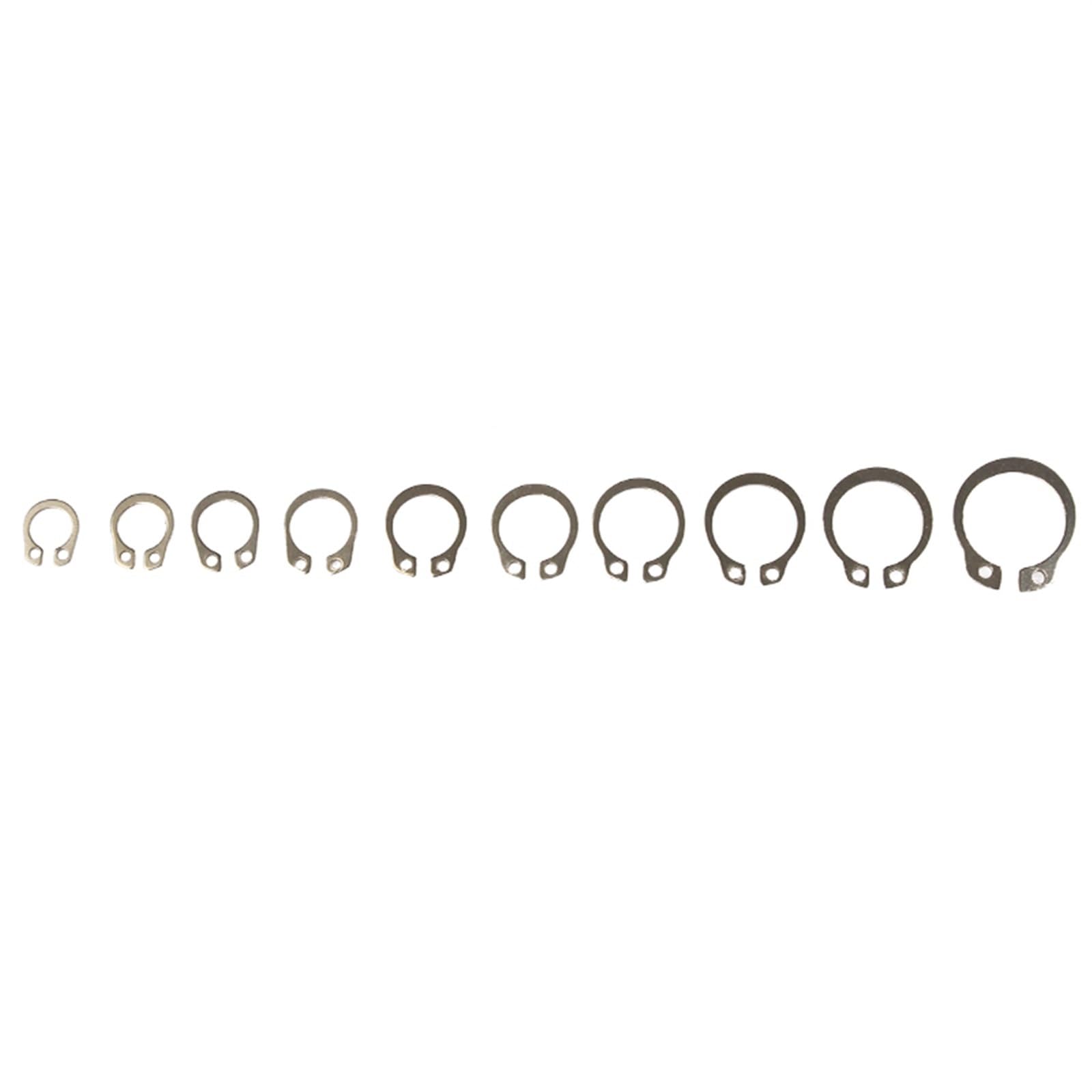 500 Uds M5-M20 Circlip retención Externa/Interna Tipo E Cir Clip Bloqueo Anillo a presión Conjunto Agujeros Eje Collar arandela Acero Inoxidable,Arandelas Planas