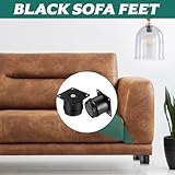 BieMian 8 Pcs Adjustable Furniture Legs, 2 Inch Heavy Duty Table Feet for Chair, Desk, Bed, Sofa & Cabinet - Round Matt Black (50mm) - Image 7