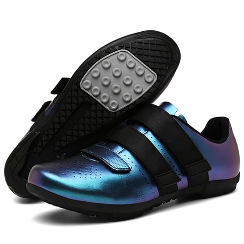 Zapatilla de ciclismo antideslizante hombre con suela de goma para pedales de plataforma