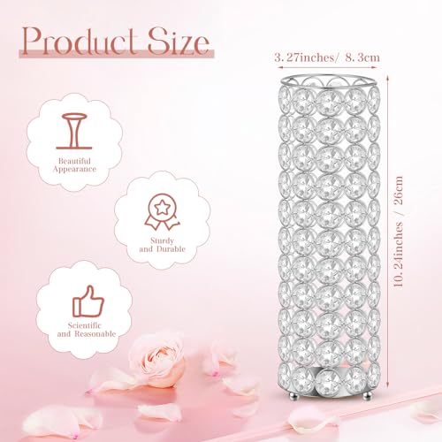 Dandat 16 Pcs Crystal Flower Vase Table Centerpieces 10.24 Inch Tea Light Candle Holders Wedding Crystal Cylinder Flower Vases for Table Room Home Wedding Party Events Decor - Image 4