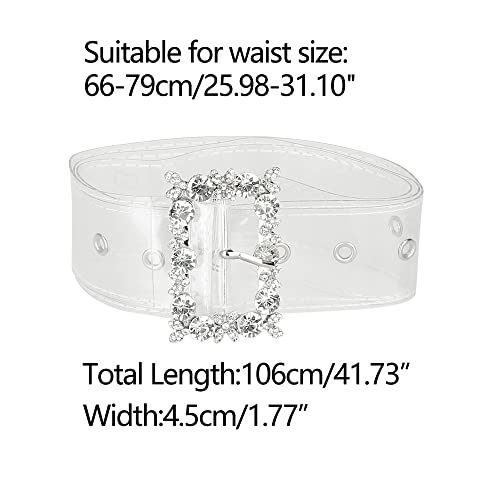 Allegra K Ladies Grommet Clear Waist Belts for Jeans Transparent Belts Pin Buckle3