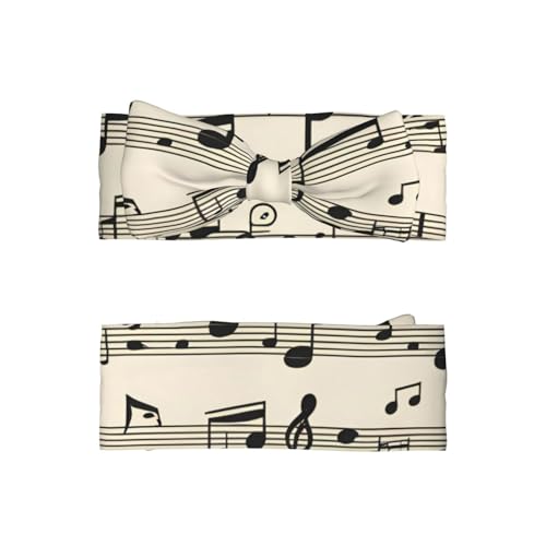 Vintage Music Note Art Printing Baby Bow Headband Stretchy and Soft for Newborns, Infants, Toddlers, and Kids Girls2