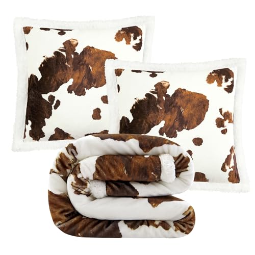 Image of Indigo Hill by HiEnd Accents Elsa 3 Piece Sherpa Throw Blanket Set