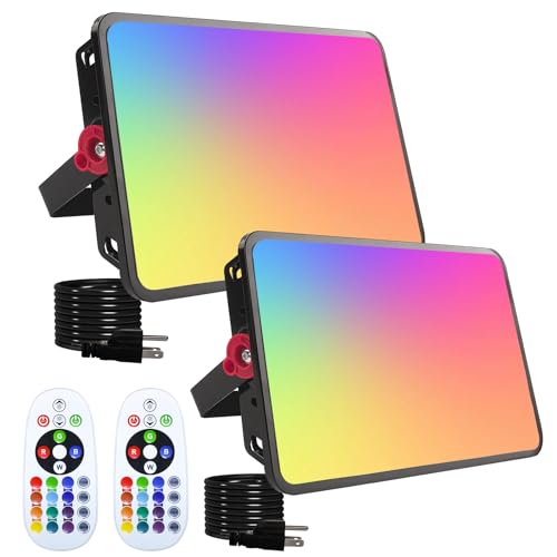 2 Pack 200W RGB Flood Light, RGB Color Changing Floodlight,