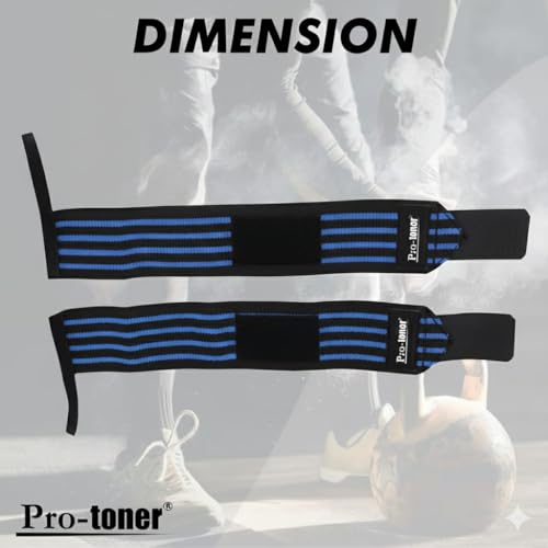 Image of Pro-toner Multipurpose Wrist Support Strap, Adjustable Weightlifting Wrist Wrap for Gym Training (Black Blue)