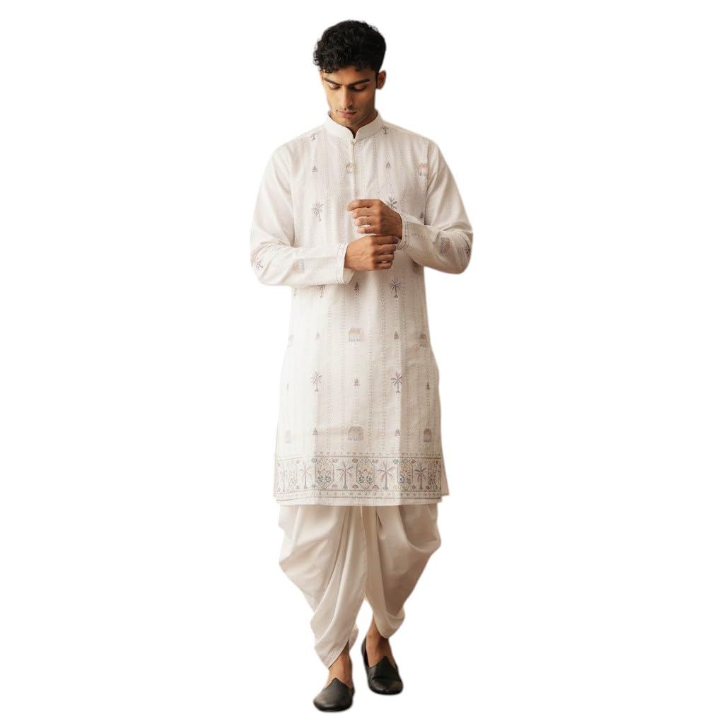 trustous Men's Printed Kurta Dhoti Set Traditional Ethnic Wear for Festivals & Weddings | Men's Stylish Printed Kurta with Dhoti Set | Traditional Indian Ethnic Wear for Men-picture-34