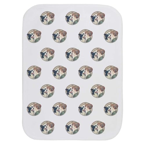 Azeeda 'Girl with Border Collie' Baby Burp/Wash Cloth (BC00030015)