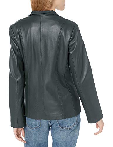 Image of Cole Haan Women's Leather Wing Collared Jacket (Standard and Plus Size)