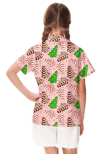 Image of Remimi Unisex Kids Halloween Shirt Boys Pumpkin Ghost Shirts Hawaii Button Up Tops 5-14 Years